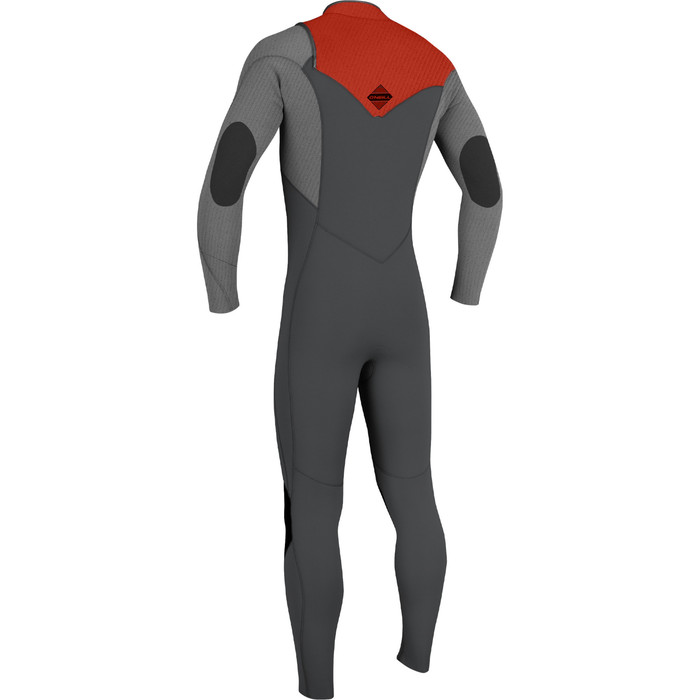 2024 O'Neill Youth Hyperfreak 5/4mm+ Chest Zip GBS Wetsuit 5381 - Raven / Fire Red